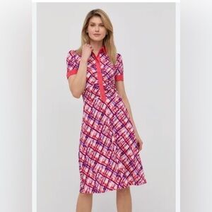 Max & Co Plaid Red and Pink Women's Dress